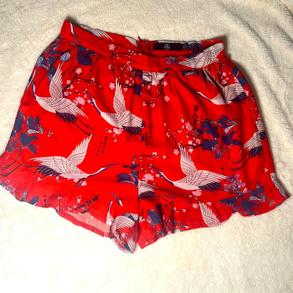 Missguided Crane Cherry Blossom Print EUC Sz 2